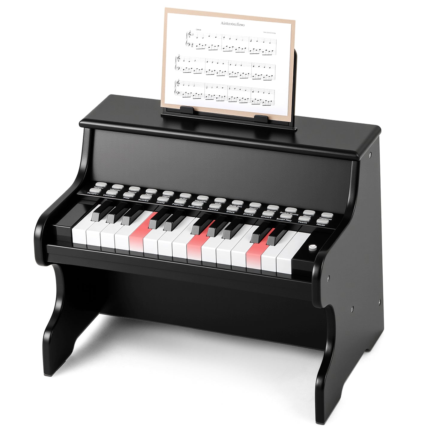 25 Keys Kids Piano Keyboard Mini Digital Piano with Teaching Mode-Black