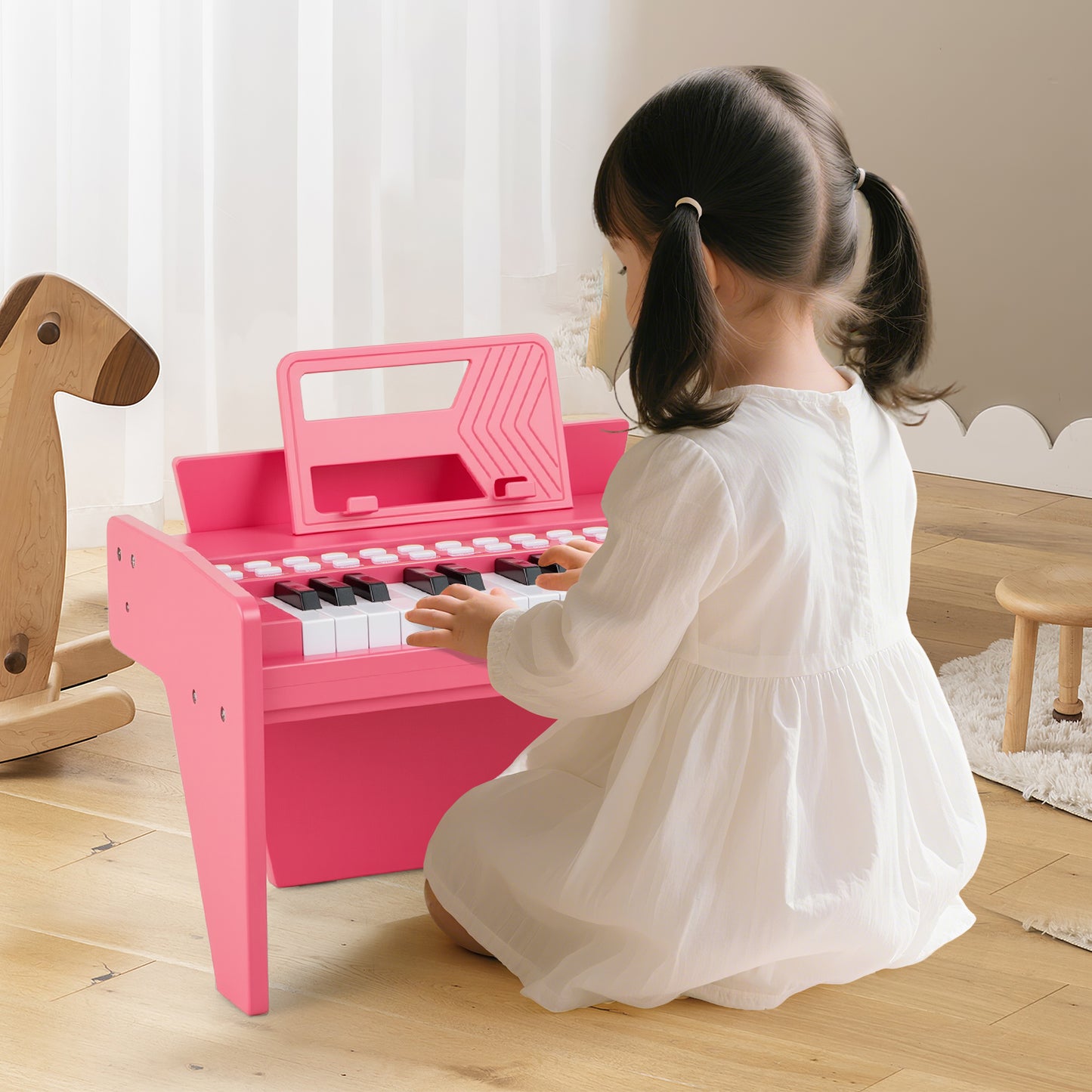 25 Keys Kids Piano Keyboard Mini Digital Piano Toy-Pink