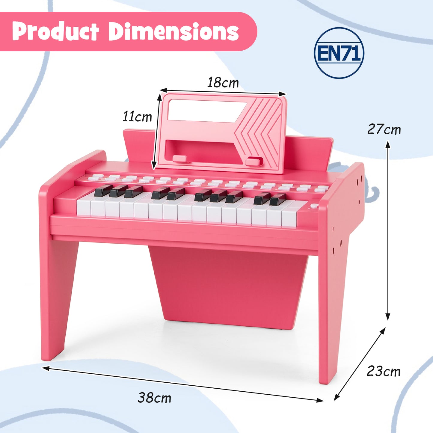 25 Keys Kids Piano Keyboard Mini Digital Piano Toy-Pink