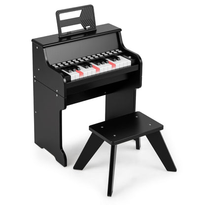 25 Keys Kids Piano Keyboard with Stool-Black