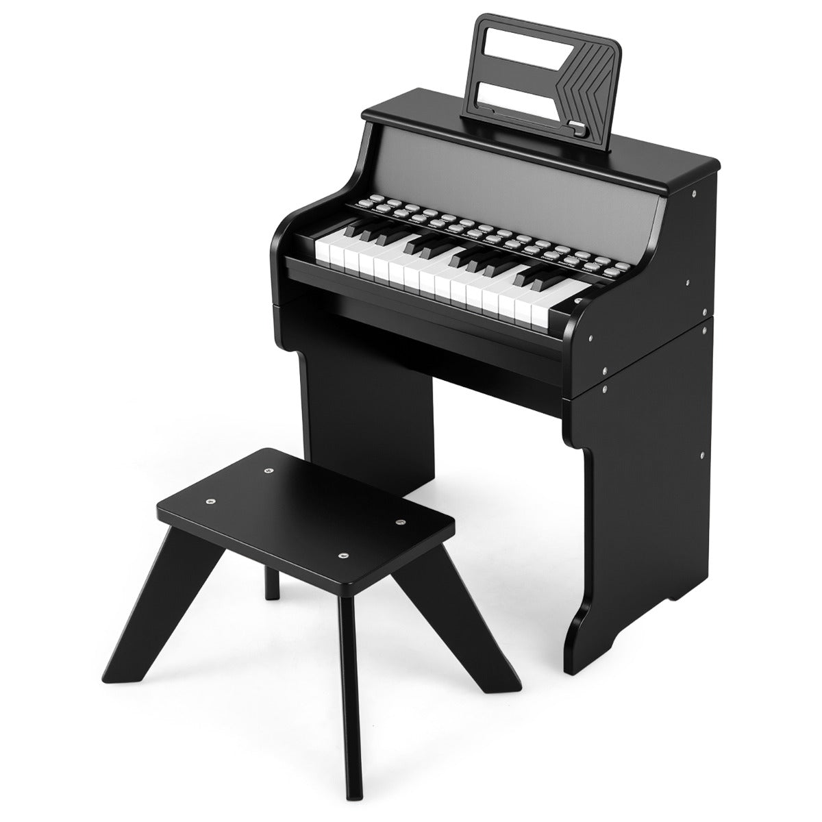 25 Keys Kids Piano Keyboard with Stool-Black