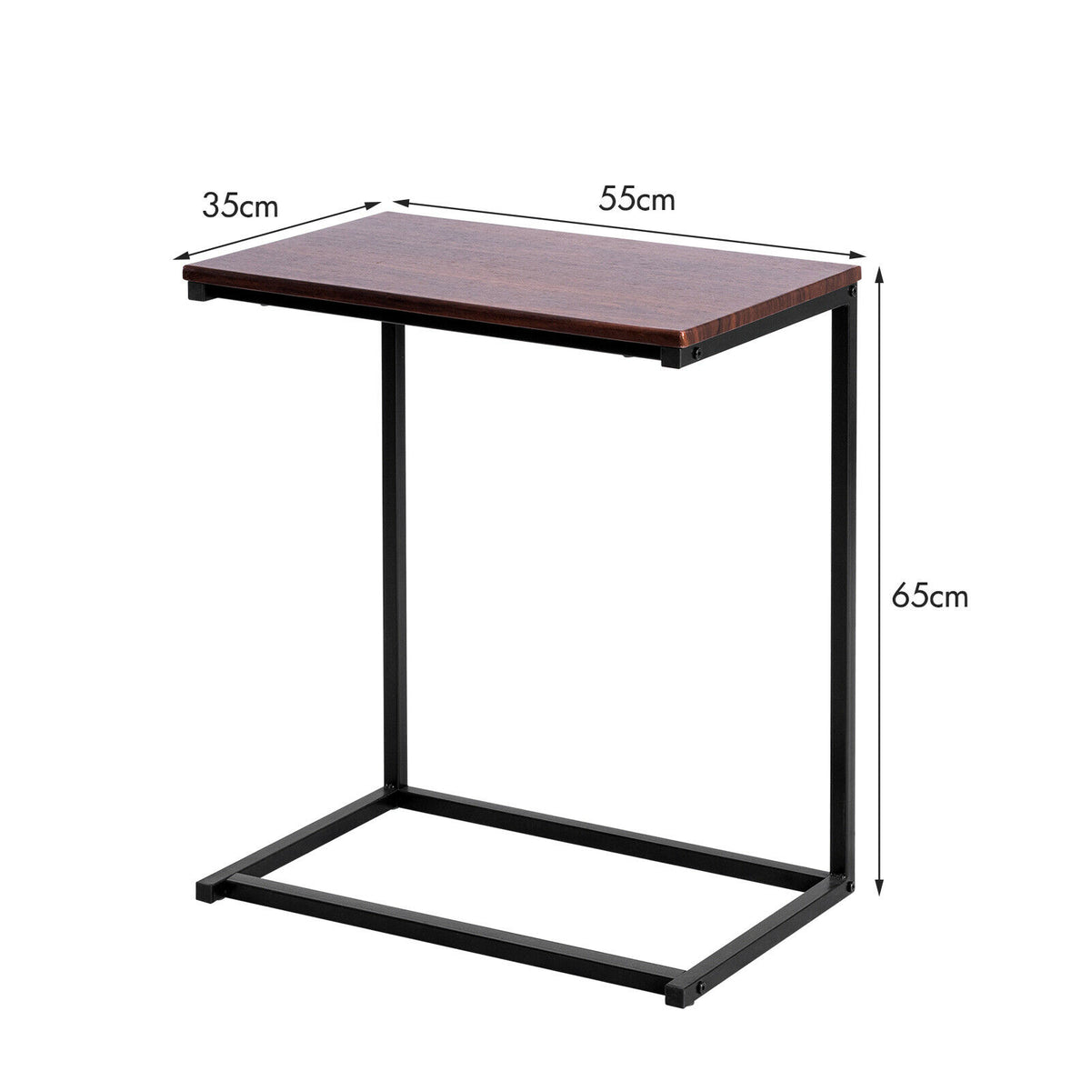 Costway Industrial Styled C Shaped Side, End Table-Coffee