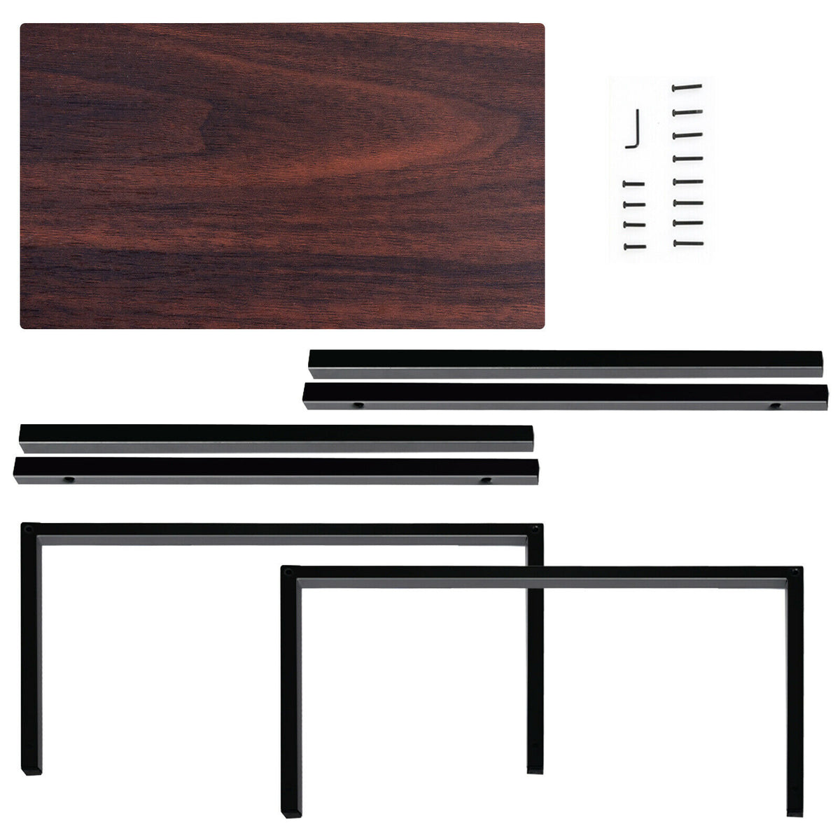Costway Industrial Styled C Shaped Side, End Table-Coffee