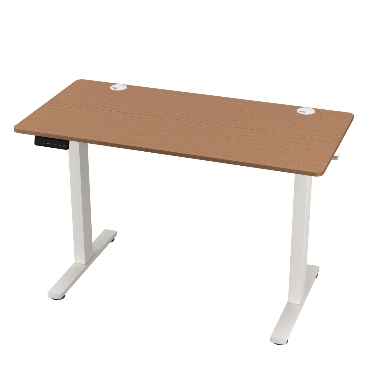 Electric Standing Desk with 3 Memory Height Settings and 2 Hanging Hook-Natural