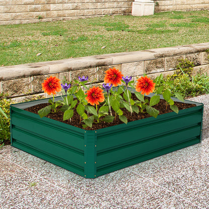 Costway Outdoor Steel Raised Garden Bed for Flowers