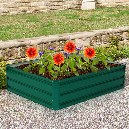 Costway Outdoor Steel Raised Garden Bed for Flowers
