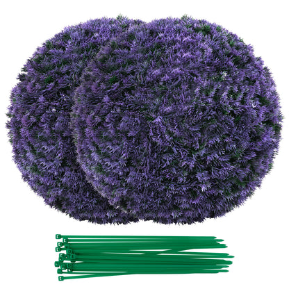 2 PCS 38 CM Artificial Plant Boxwood Topiary Ball-Purple