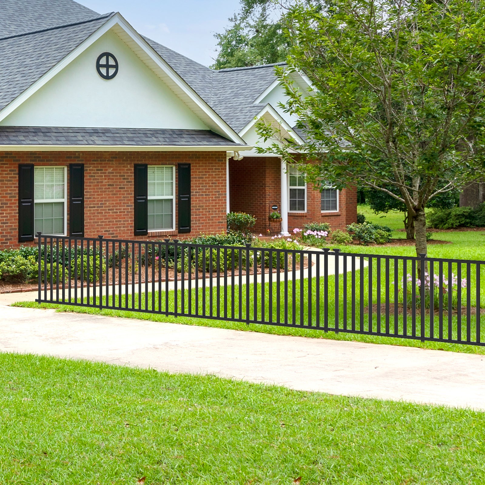2 Pack 2M L x 1.3M H Decorative Fence for Soft Ground-Black