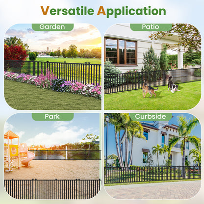 2 Pack 2M L x 1.3M H Decorative Fence for Soft Ground-Black