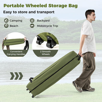 2-Person Camping Cot Tent for Adults with Pop-up Tent Shelter-Green