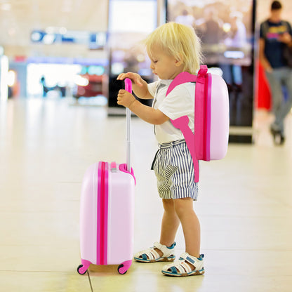 2-Piece Carry-on Luggage Set with Spinner Wheels for Children-Mermaid-Pink