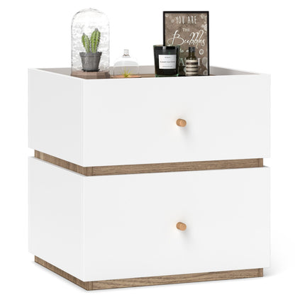 2-Drawer Nightstand Modern Bedside Table with Storage
