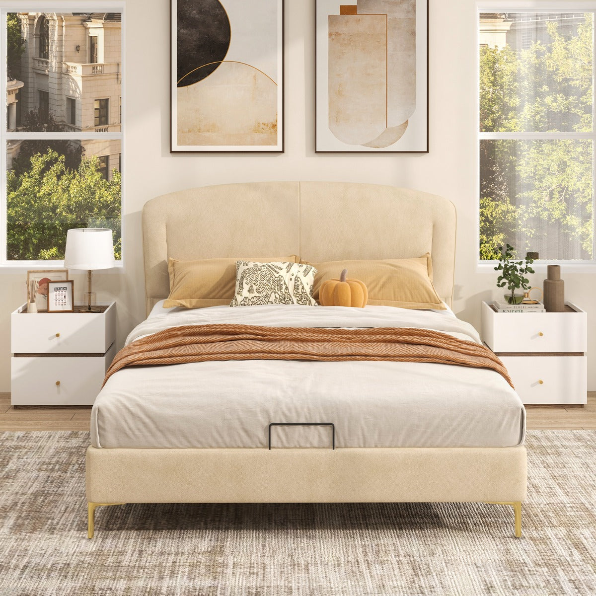 2-Drawer Nightstand Modern Bedside Table with Storage