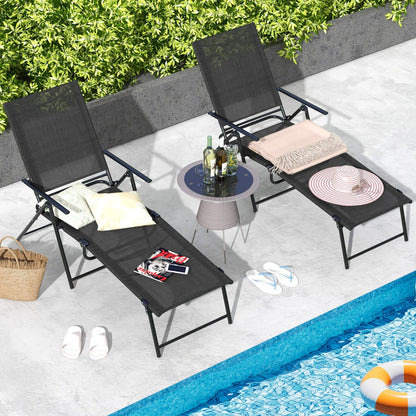 Heavy-duty rustproof metal frame supports up to 150 kg per patio recliner with excellent stability
