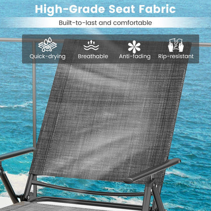 Foldable chaise lounges compactly store in a car trunk, closet, garage, or outdoor storage area