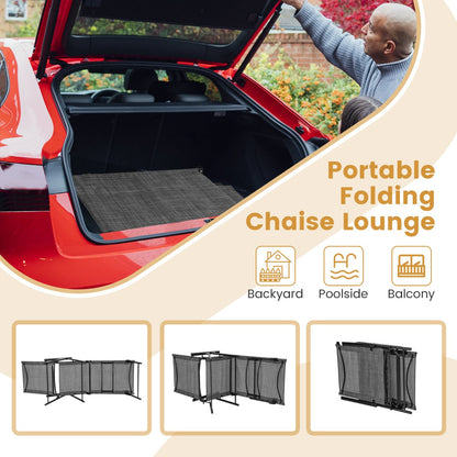 Portable folding recliners are suitable for backyards, poolside areas, balconies, and travel