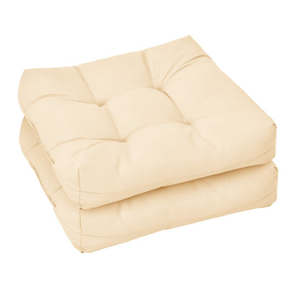 Costway 2 Pieces 53 x 53 CM Patio Chair Seat Cushions for Indoor and Outdoor-Beige