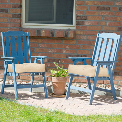 Water-resistant polyester cushion covers are easy to clean with a vacuum or damp cloth