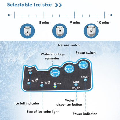 Costway 2-in-1 Countertop Water Ice Maker with Water Dispenser