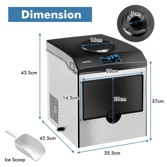 2-in-1 countertop ice maker and chilled water dispenser producing fresh bullet-shaped ice