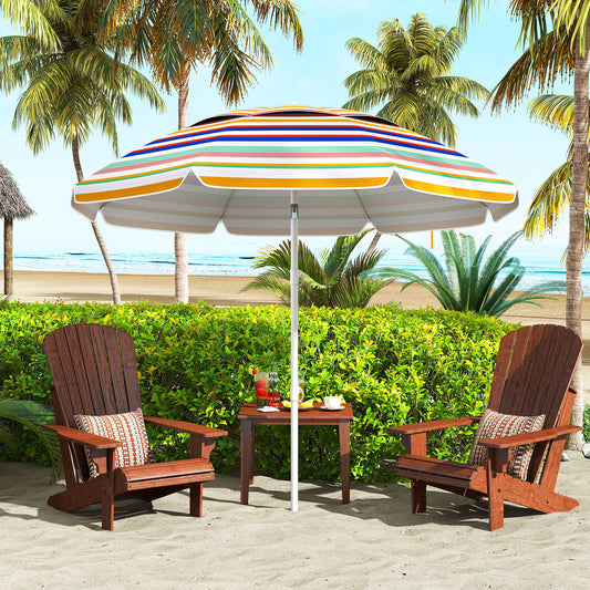2m Beach Umbrella UPF50+ Sun Protection Portable Outdoor Sunshade Parasol-Colourful
