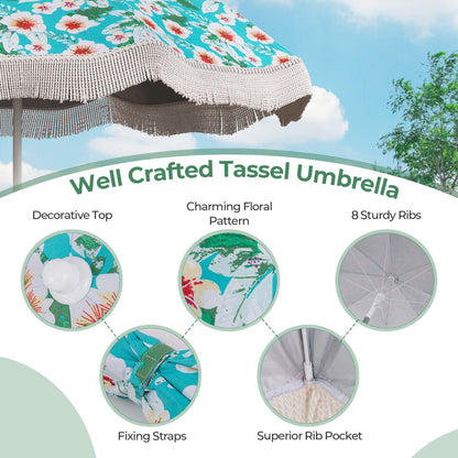200 by 200 by 210 cm patio umbrella provides comfortable shade beside pools and beaches