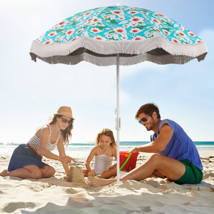 Spiral sand anchor with rotatable handrails helps secure the beach umbrella in sand or soil