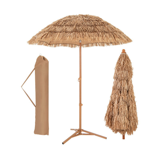 Weather-resistant PP thatch and polyester canopy provide shade and protection from sunlight