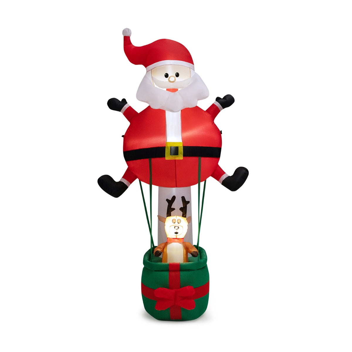 Costway 2.5M Inflatable Christmas Santa Claus with Reindeer and LED Lights