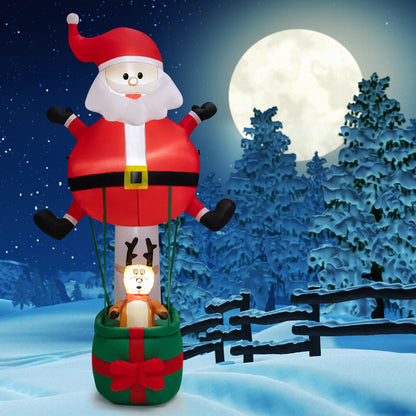 Costway 2.5M Inflatable Christmas Santa Claus with Reindeer and LED Lights