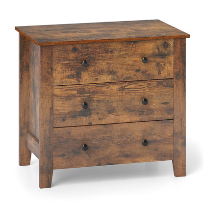 3-Drawer Dresser Wide Chest of Drawers-Coffee