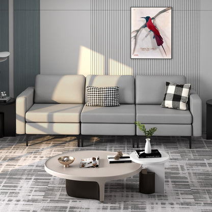 3-Seat Sofa Upholstered Modular Sofa Couch with Magazine Caddy Holder