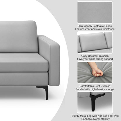 3-Seat Sofa Upholstered Modular Sofa Couch with Magazine Caddy Holder