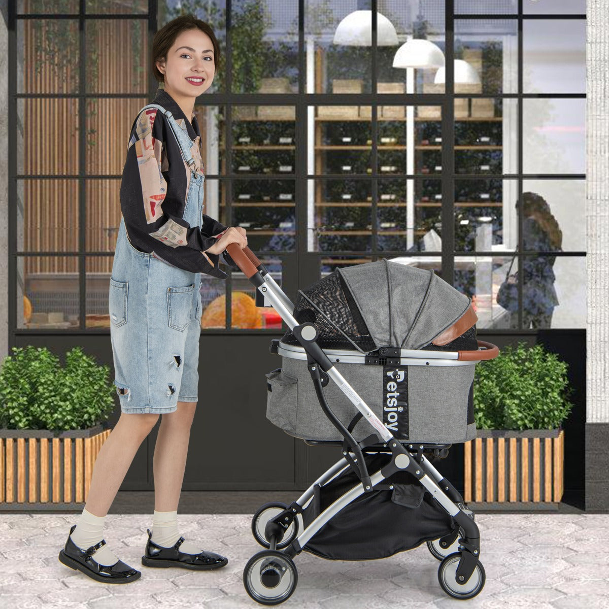 Costway 3-in-1 Foldable Pet Stroller with Removable Waterproof Cover