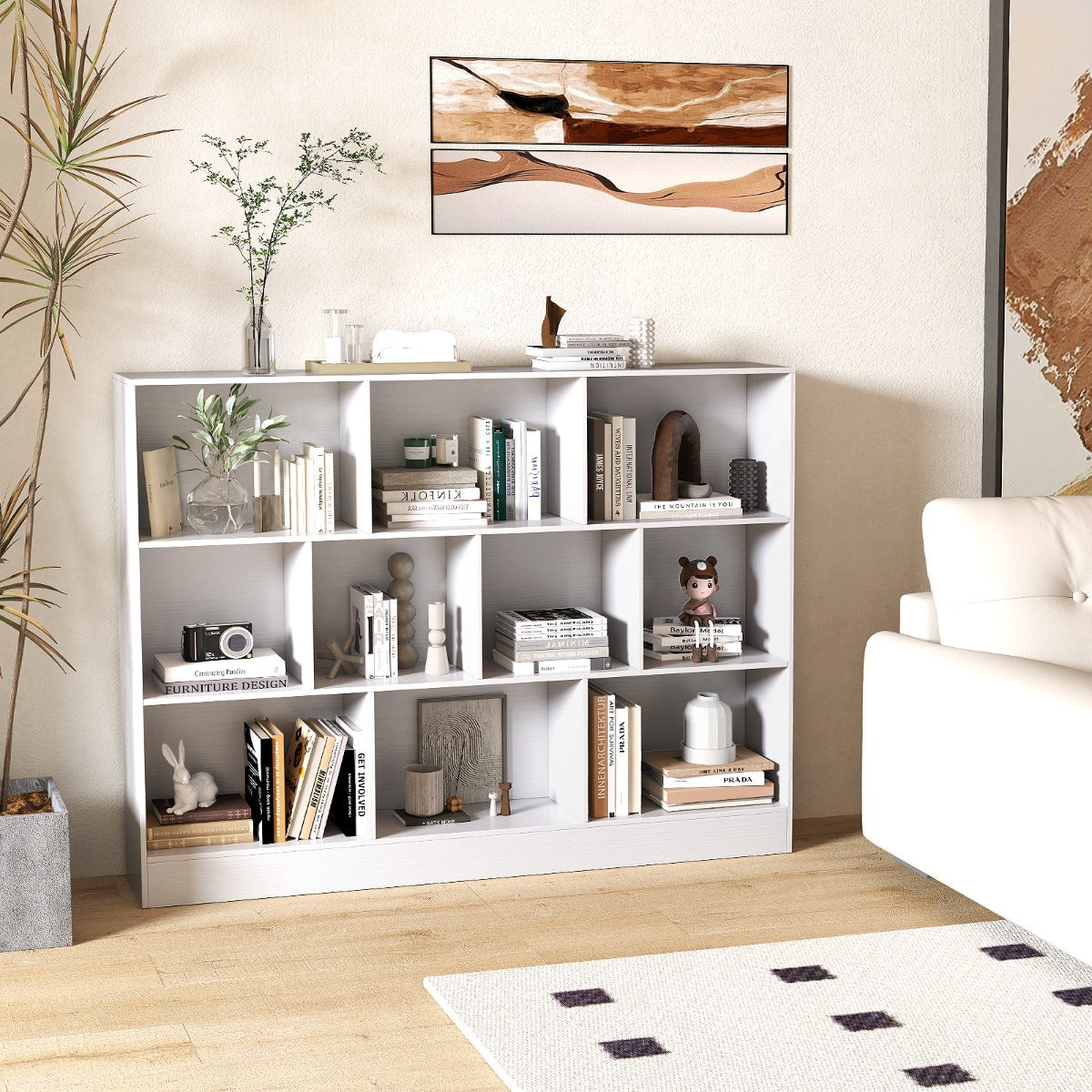 Modern open bookcase design suits living rooms, bedrooms, offices, and children’s rooms