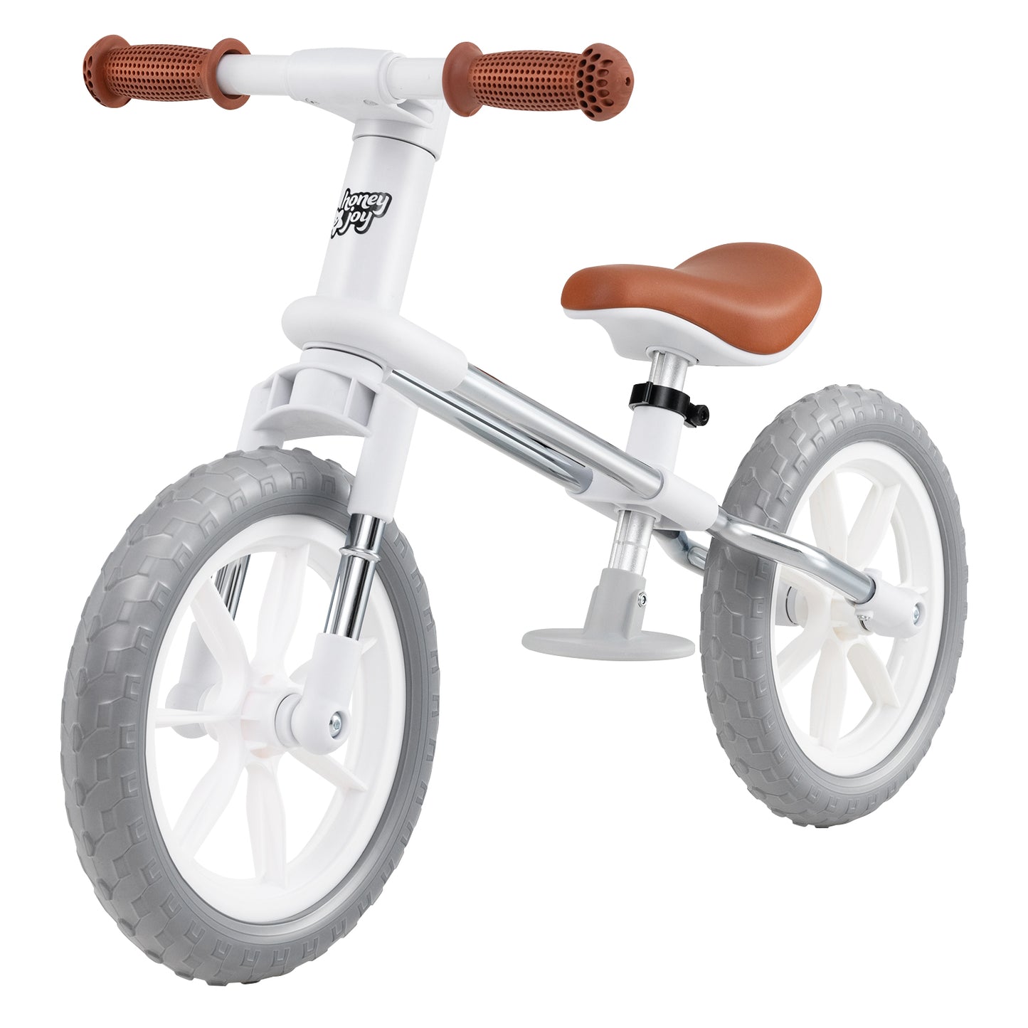 30 CM Balance Bike with Adjustable Seat and Wear-resistant EVA Foam Tires-White