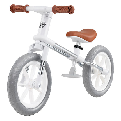 30 CM Balance Bike with Adjustable Seat and Wear-resistant EVA Foam Tires-White
