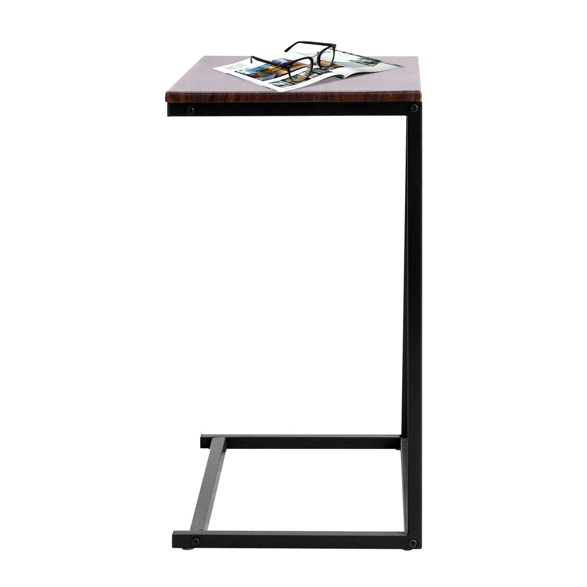 Costway Industrial Styled C Shaped Side, End Table-Coffee