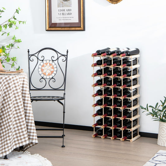 Costway 36-Bottle Stackable Wooden Wine Rack for Wine Cellar and Pantry