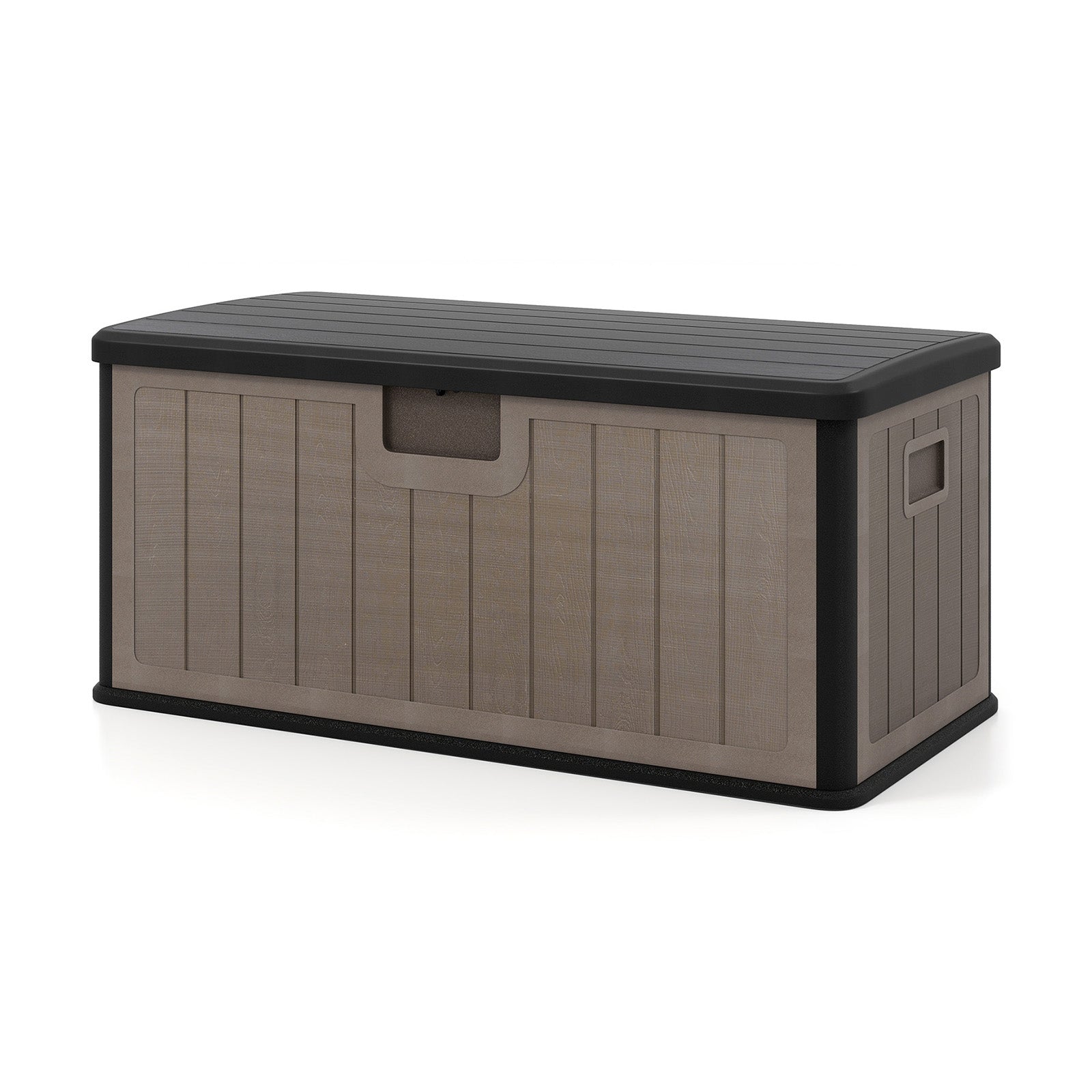 378 L Large Deck Box 200kg Weight Capacity Resin Storage Bench with Lockable Lid-Dark Grey
