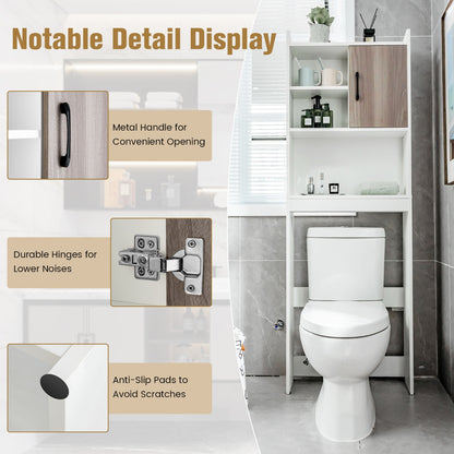 4-Tier Toilet Storage Rack Cabinet for Bathroom, Laundry, Balcony