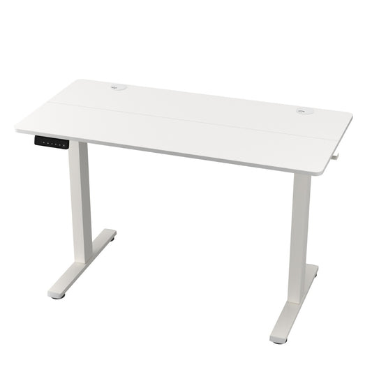 Costway Electric Standing Desk with 3 Memory Height Settings and 2 Hanging Hook-White