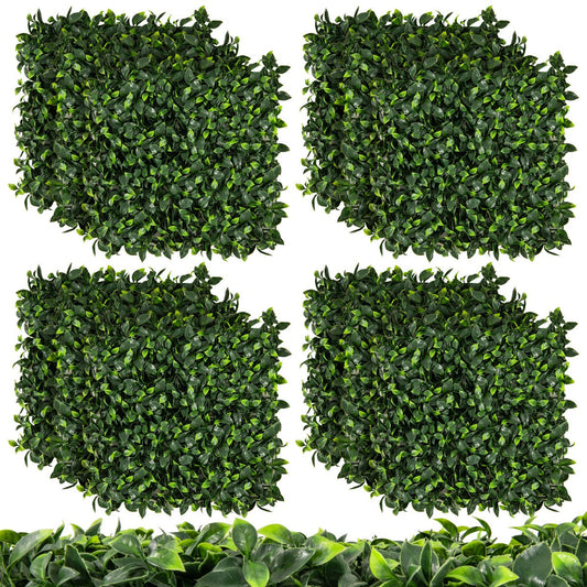 12-Piece 0.5m x 0.5m Artificial Grass Wall Panels with Gradient Green Leaves