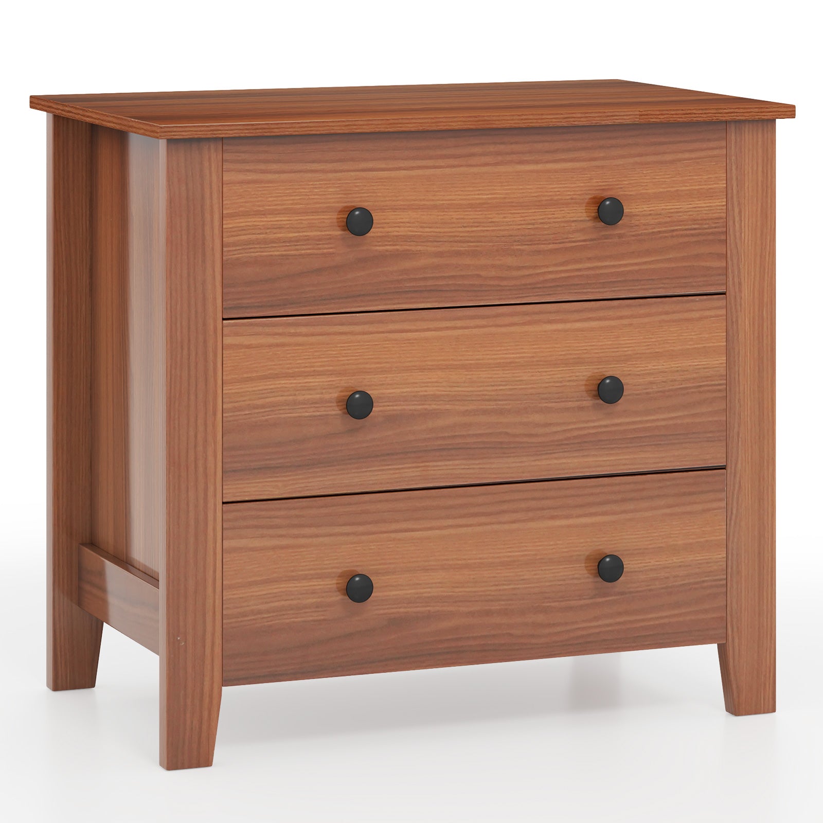 3-Drawer Dresser Wide Chest of Drawers-Walnut