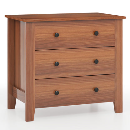 3-Drawer Dresser Wide Chest of Drawers-Walnut