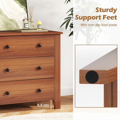 3-Drawer Dresser Wide Chest of Drawers-Walnut