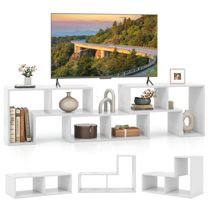 3-Piece Convertible TV Stand for Up to 65 inch TVs-White
