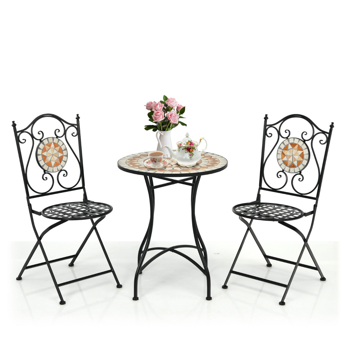 3 Piece Patio Bistro Set for Indoor Outdoor Use