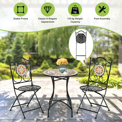 3 Piece Patio Bistro Set for Indoor Outdoor Use