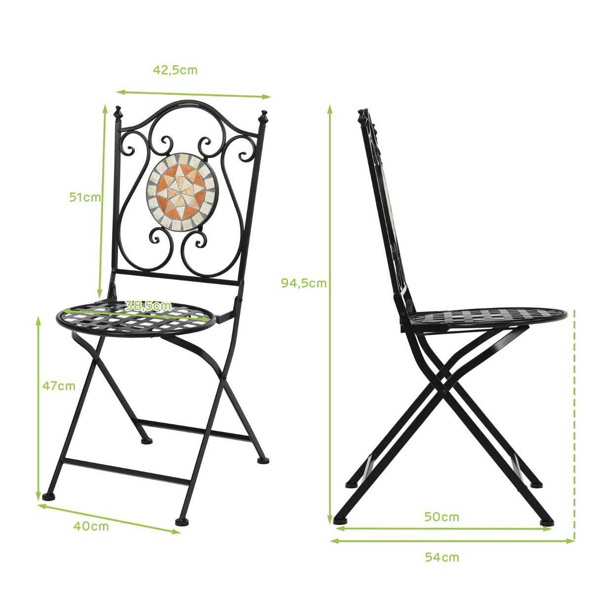 3 Piece Patio Bistro Set for Indoor Outdoor Use
